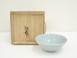 京焼　林紅村造　青磁茶碗（共箱）